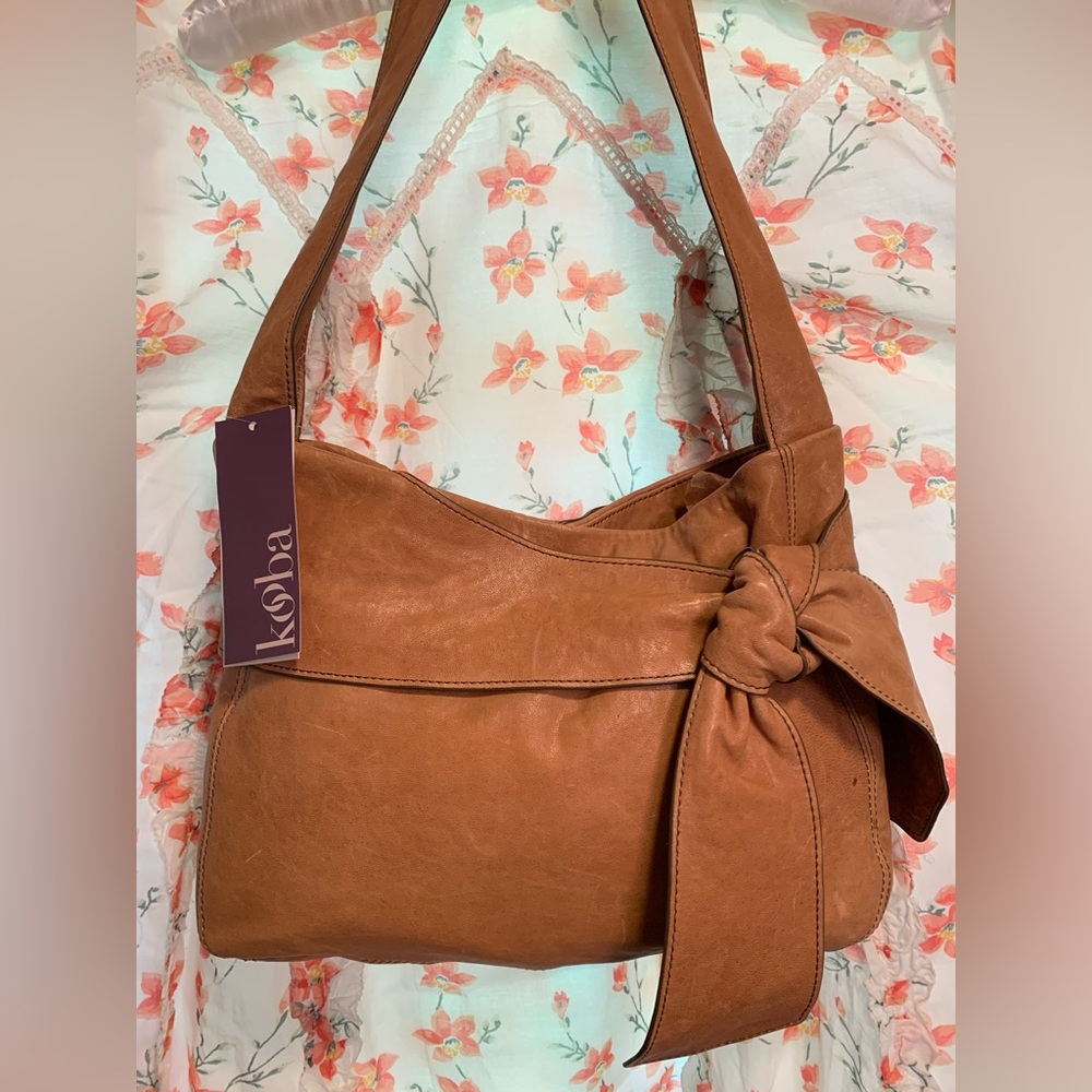 NWT BEAUTIFUL Kooba Daphne Leather Shoulder Bag with Bow Detail